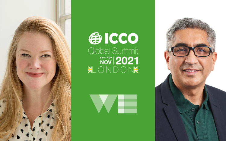 Catherine Devaney and Nitin Mantri of WE Communications headshots for ICCO Global Summit 2021 London - Hero Image